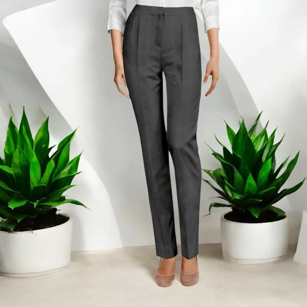 Liz Claiborne Collection Wool Gray High-Waisted Trousers - Picture 7 of 16